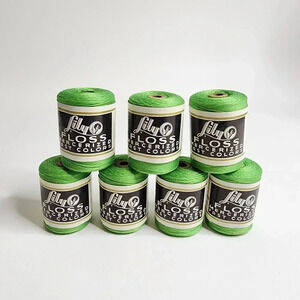 Lot Of 7‎ Lily Mercerized Weaving Handweaving Crochet 2oz Green Cotton 181